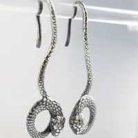 Серебряные серьги "Змея"