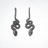 Серебряные серьги "Змея" (зигзаг), изображение 6