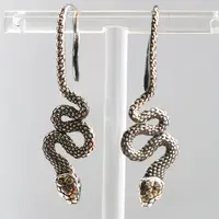 Серебряные серьги "Змея" (зигзаг), изображение 2