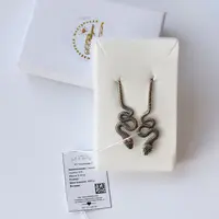 Серебряные серьги "Змея" (зигзаг), изображение 4