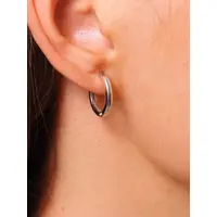 Серебряные серьги хупы из серебра 925 пробы, изображение 3