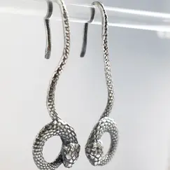 Серебряные серьги "Змея"