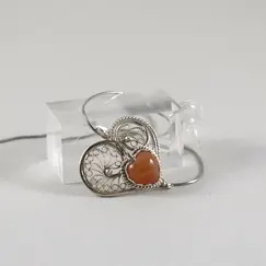 Подвеска Сердце с сердоликом. Серебро 925