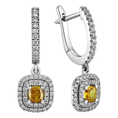 Серьги с выращенными бриллиантами 1.192 ct