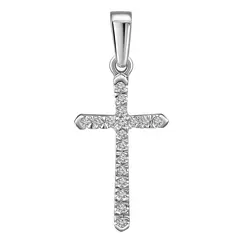 Крест с выращенными бриллиантами 0.163 ct