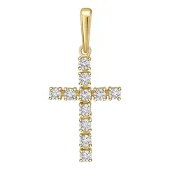 Крест с выращенными бриллиантами 0.597 ct