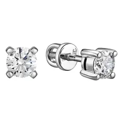 Серьги-пусеты с выращенными бриллиантами 0,505 ct