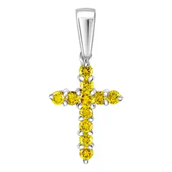 Крест с выращенными бриллиантами 0.431 ct
