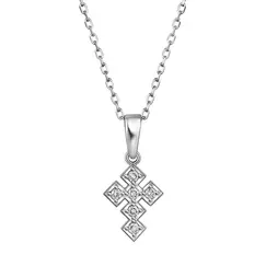 Крест с выращенными бриллиантами 0,166 ct