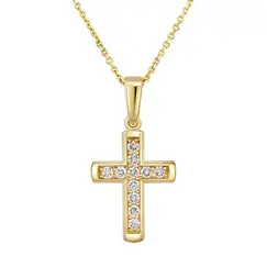 Крест с выращенными бриллиантами 0,264 ct