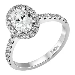Кольцо с выращенными бриллиантами 1.285 ct. огранки Овал