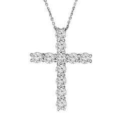 Крест с выращенными бриллиантами 1,837 ct