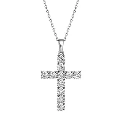 Крест с выращенными бриллиантами 2,677 ct