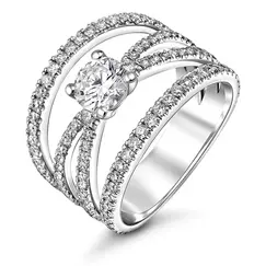 Кольцо с выращенными бриллиантами 1.351 ct