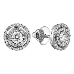 Серьги с выращенными бриллиантами 0,963 ct