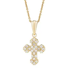 Крест с выращенными бриллиантами 0.265 ct