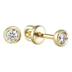 Серьги-пусеты с выращенными бриллиантами 0,222ct