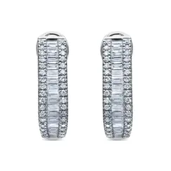 Серьги с бриллиантами из белого золота 585