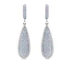 Серьги с бриллиантами из белого золота 585