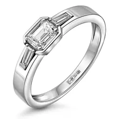 Кольцо из белого золота с выращенными бриллиантами 1.042 ct
