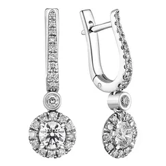 Серьги с выращенными бриллиантами 1.378 ct