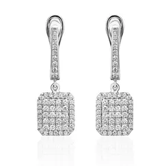 Серьги с бриллиантами из белого золота 585
