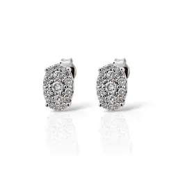 Серьги с бриллиантами из белого золота 585