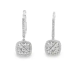 Серьги с бриллиантами из белого золота 585