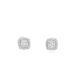 Серьги с бриллиантами из белого золота 585