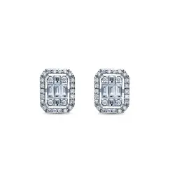 Серьги с бриллиантами из белого золота 585
