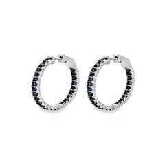 Серьги с сапфирами из белого золота 585