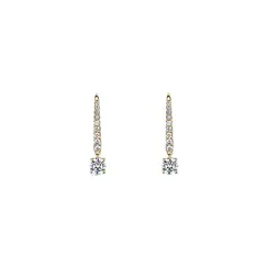 Серьги с бриллиантами из желтого золота 585
