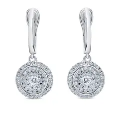 Серьги с бриллиантами из белого золота 585