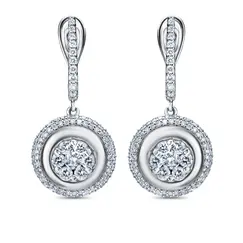Серьги с бриллиантами из белого золота 585