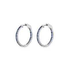 Серьги с сапфирами из белого золота 585