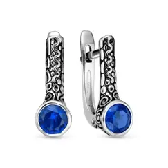 Серьги серебро 925 пробы с фианитами