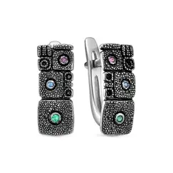 Серьги из серебра с фианитами