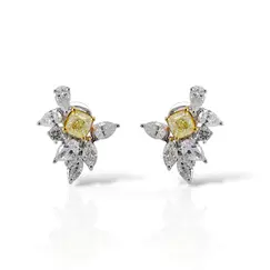 Серьги с бриллиантами FANCY из белого золота 750