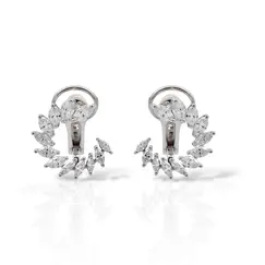 Серьги с бриллиантами из белого золота 750