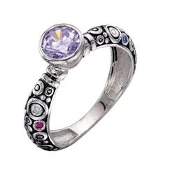 Кольцо из серебра 925 с фианитами