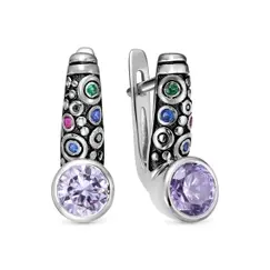 Ювелирные серьги из серебра 925 с фианитами