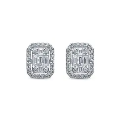 Серьги с бриллиантами из белого золота 585