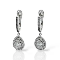 Серьги с бриллиантами из белого золота 585