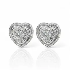 Серьги с бриллиантами из белого золота 585