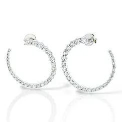 Серьги с бриллиантами из белого золота 585