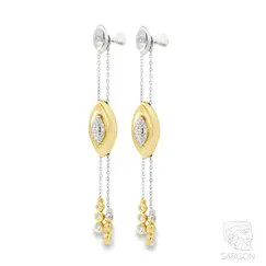 Серьги с бриллиантами из желтого золота 585