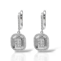 Серьги с бриллиантами из белого золота 585