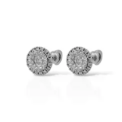 Серьги с бриллиантами из белого золота 585