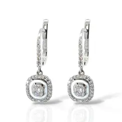 Серьги с бриллиантами из белого золота 585