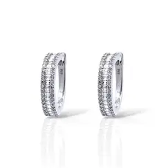 Серьги с бриллиантами из белого золота 585